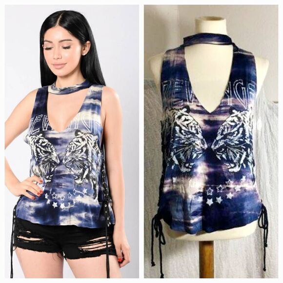 Black Bead NWT Revenge Tie Tee Size Small - Picture 1 of 12